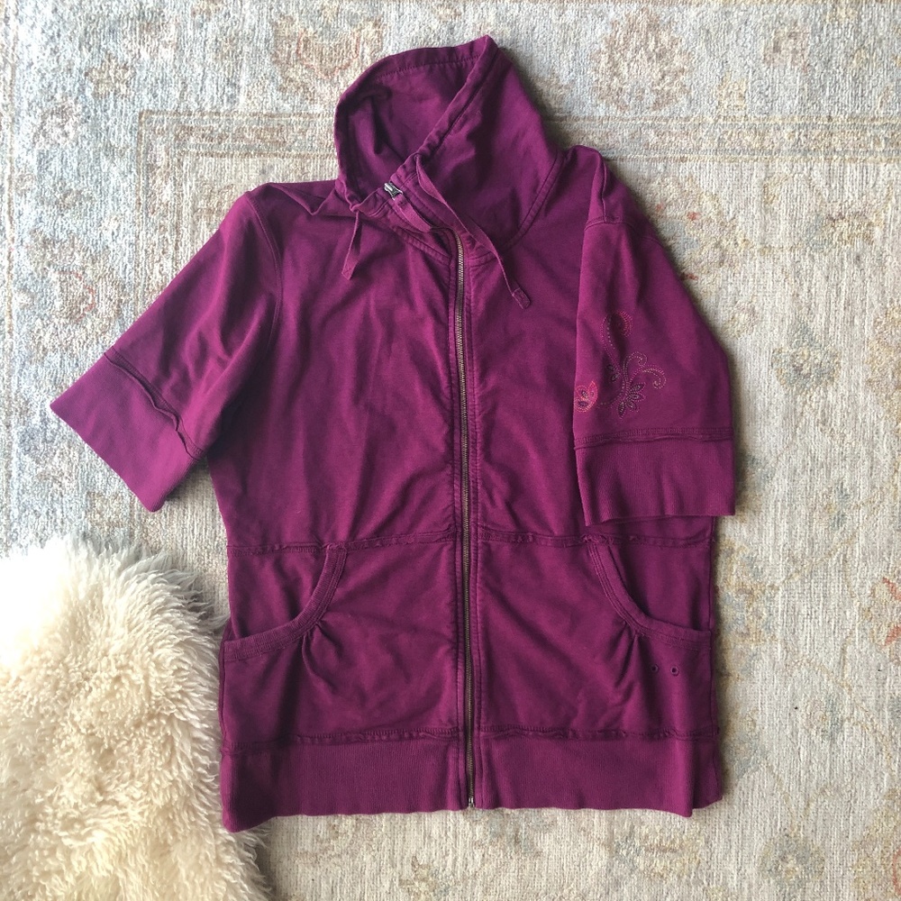 Eddie Bauer Sport Short Sleeve Mockneck Zip Up